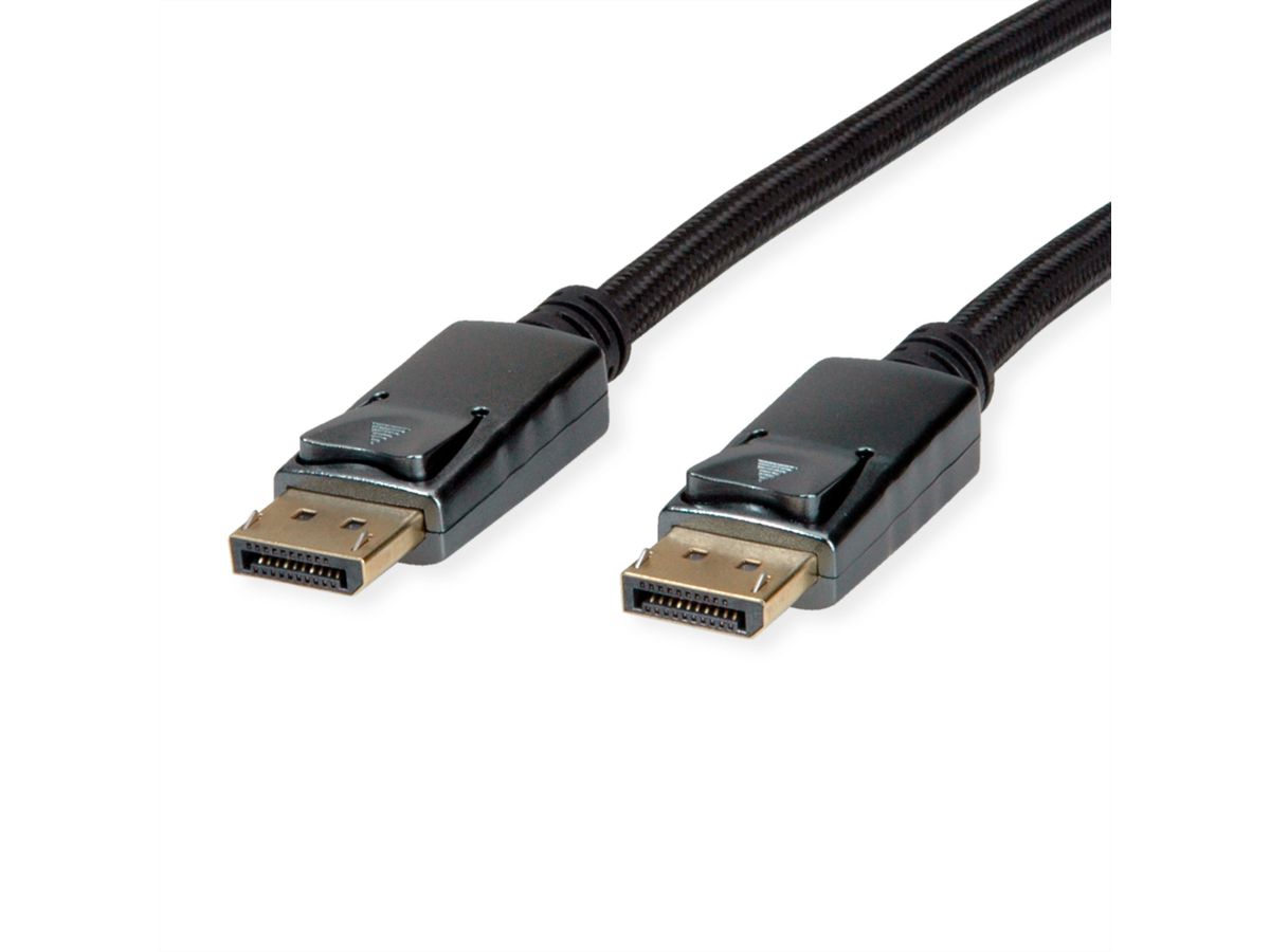 ROLINE DisplayPort Kabel, v1.4, DP ST - ST, schwarz / silber, 1 m