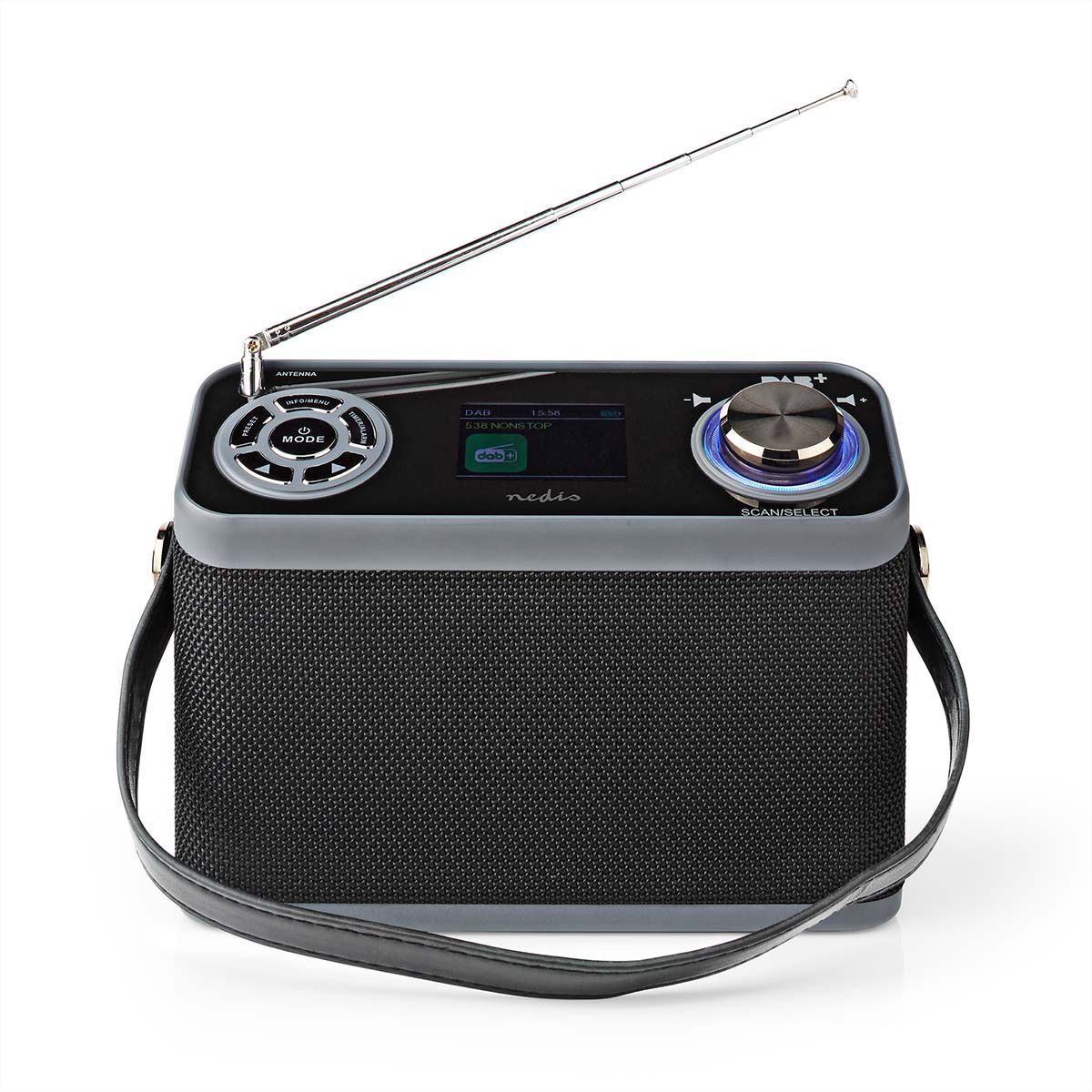 Nedis DAB+ Radio Tischradio, schwarz, Bluetooth, Akku
