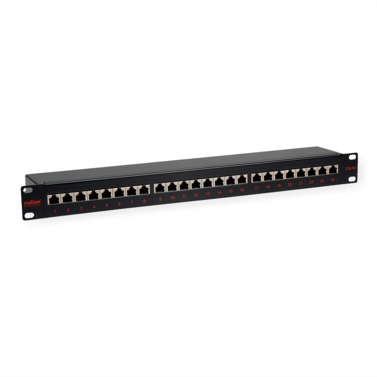 ROLINE 19-Zoll-Patchpanel 1 HE, 24 Ports, Cat.5e (Class D), schwarz