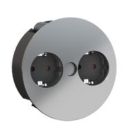 BACHMANN TWIST 2x contact de protection, embouts de câble, fiche de montage à contact de protection, chrome, 2 m