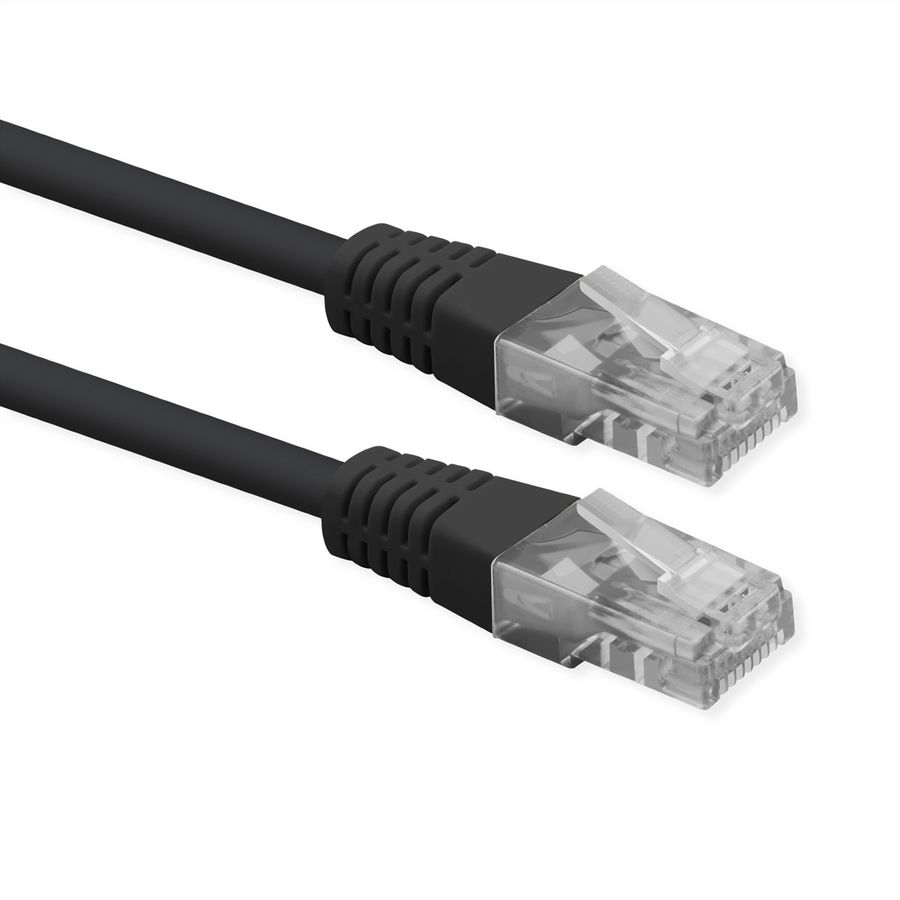 ROLINE Patchkabel Cat.6 (Class E), UTP, PoE, schwarz, 5 m