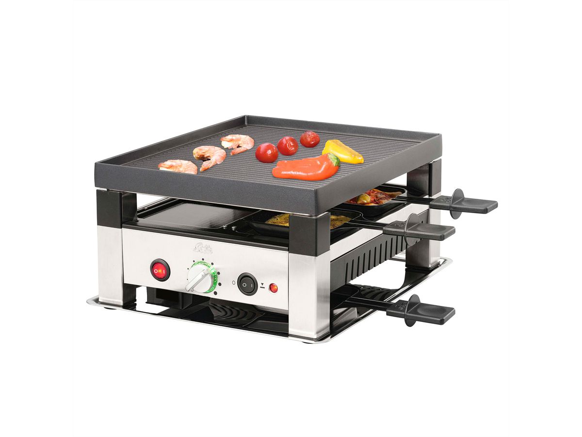 Solis 4 en 1 Raclette & Grill à pizza pour 4 personnes