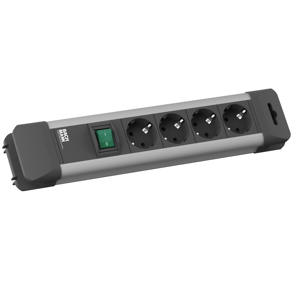 BACHMANN CONNECTUS Steckdosenleiste 4x Schutzkontakt, Kunststoff, mit Schalter, 2 m