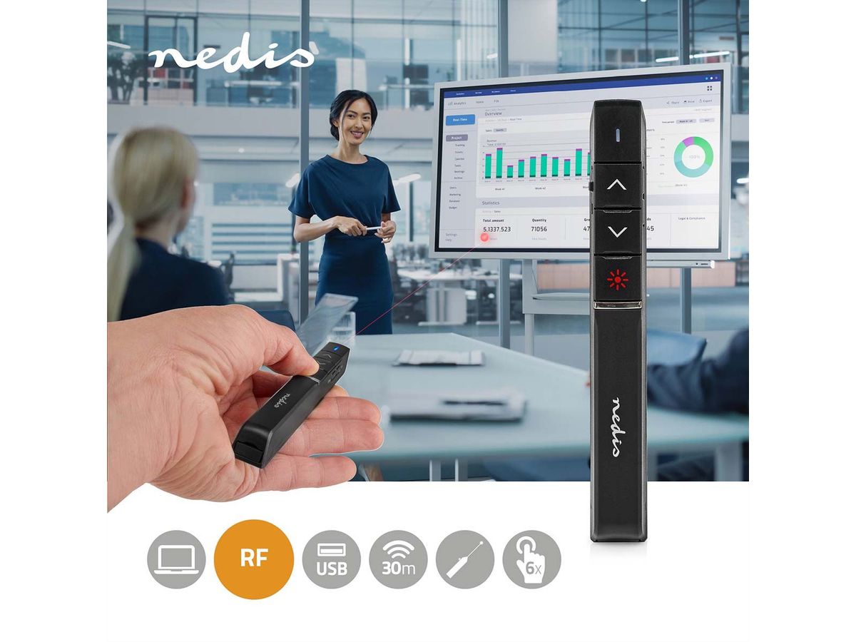 Nedis Presenter, pointeur laser, Clé USB