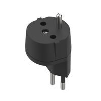 Adaptateur fixe D, prise de sécurité/CH, 3 pôles, T12, noir
