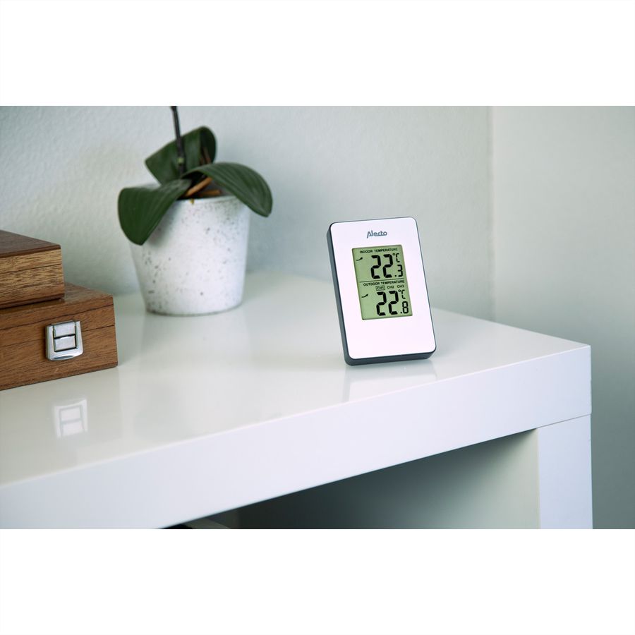 Station météo Alecto WS-1050 blanche, avec capteur extérieur sans fil