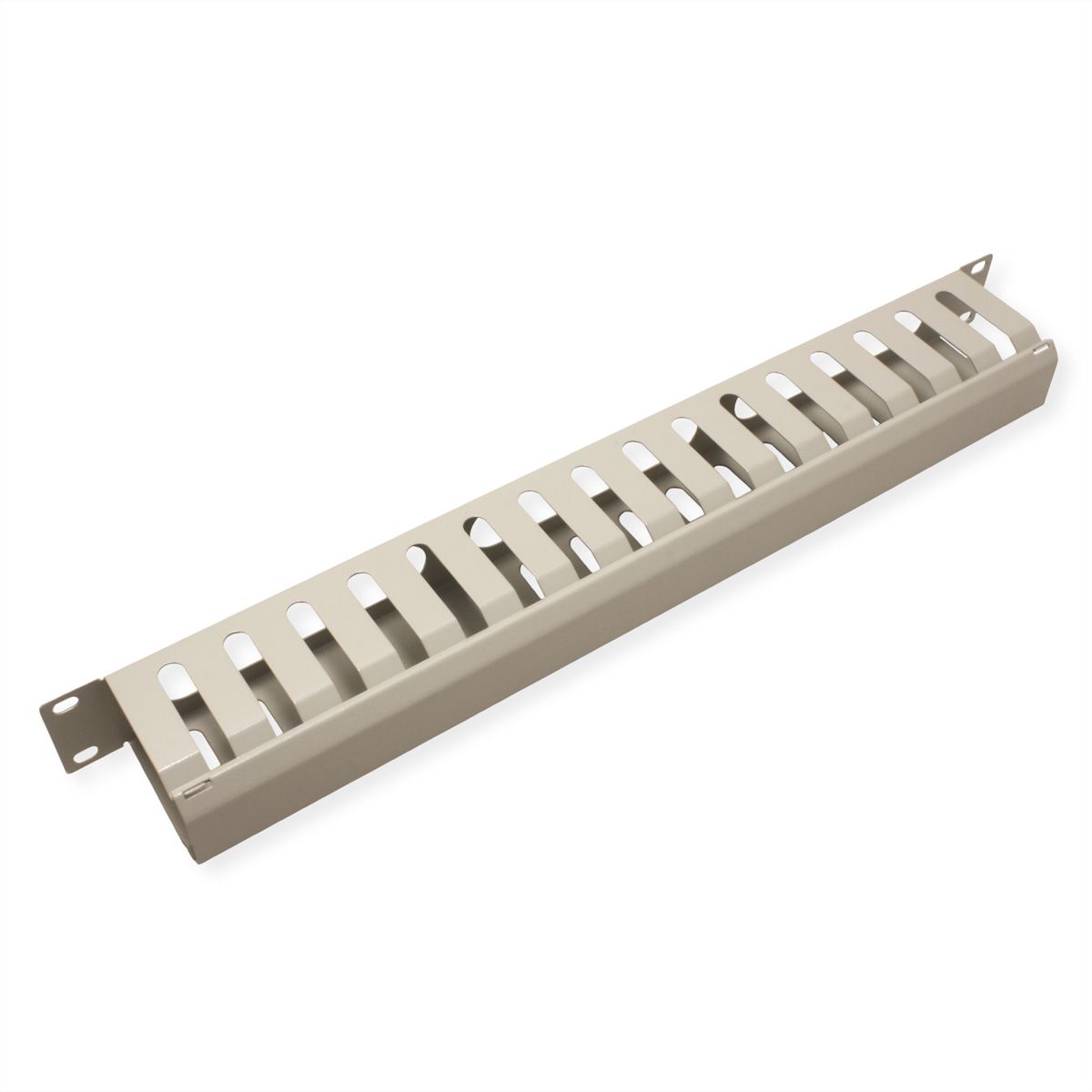 VALUE 19-Zoll-Frontplatte 1 HE mit Rangierkanal 40 x 60 mm, grau