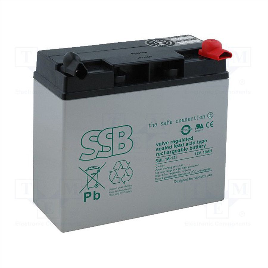SSB SBL 18-12i 12VDC 18Ah Verschlossener, wartungsfreier Bleiakkumulator, Anschlüsse M5 Female, Ideal für USV Anlagen
