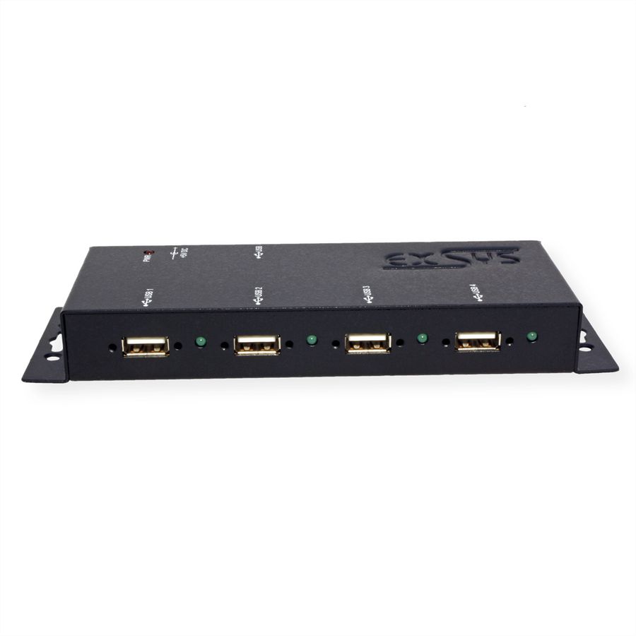 EXSYS EX-1166HMV 4 Port externer USB 2.0 Hub Metall verschraubbar