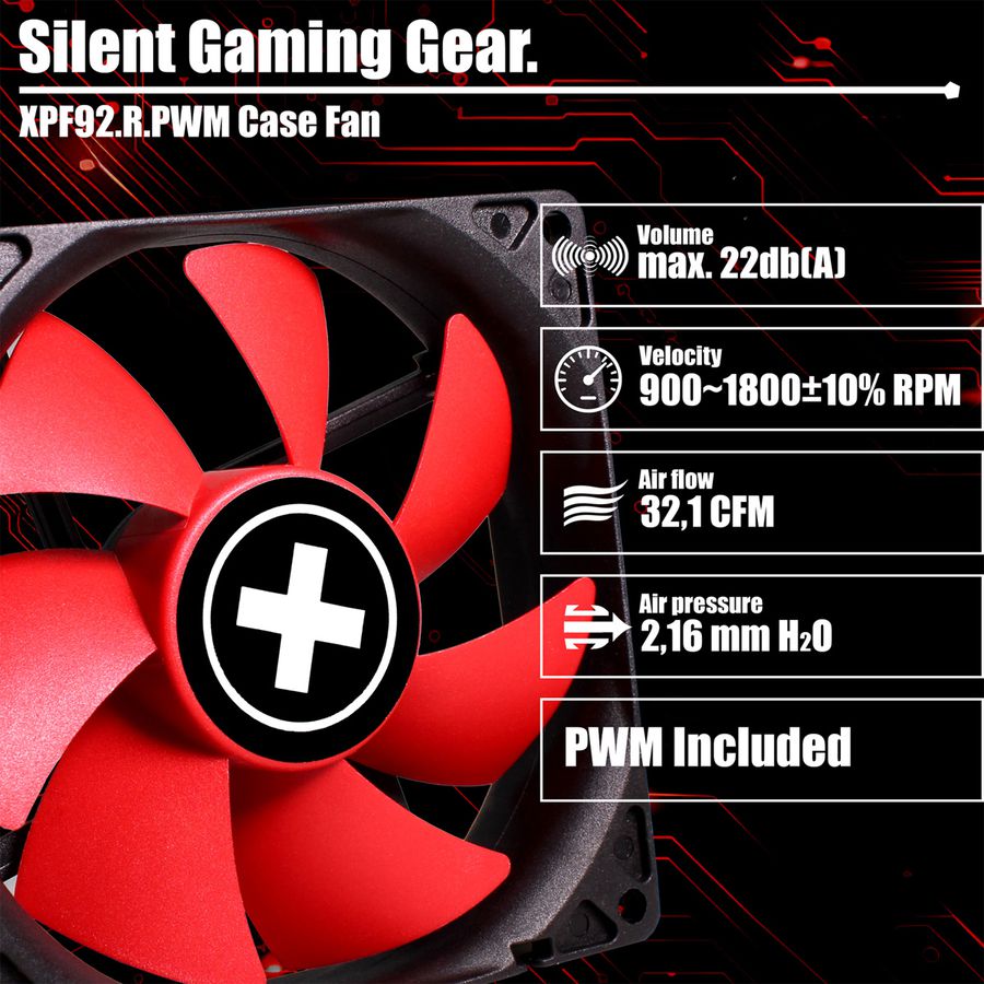 Xilence XPF92.R.PWM 92mm PWM Ventilateur de boîtier, 4PIN