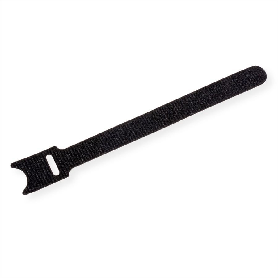 VALUE Bande auto-agrippante avec languette, par 20, noir, 15 cm