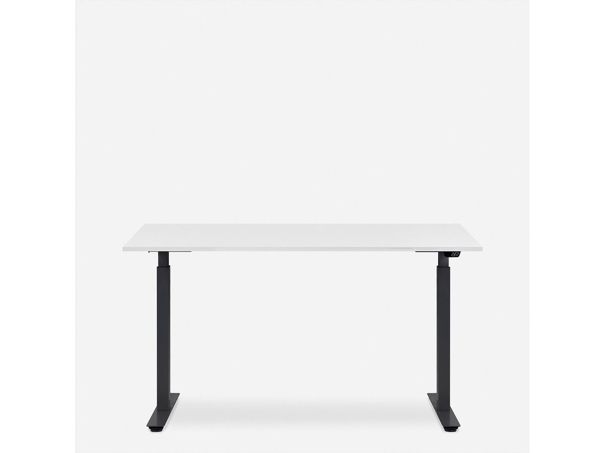 WRK21 Bureau Smart 100 x 60 cm, Hauteur réglable, Blanc uni / Noir