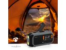 Radio d'urgence Nedis DAB FM avec manivelle, panneau solaire et batterie externe, Radio d'urgence portable pour les situations d'urgence, le camping et les activités de plein air