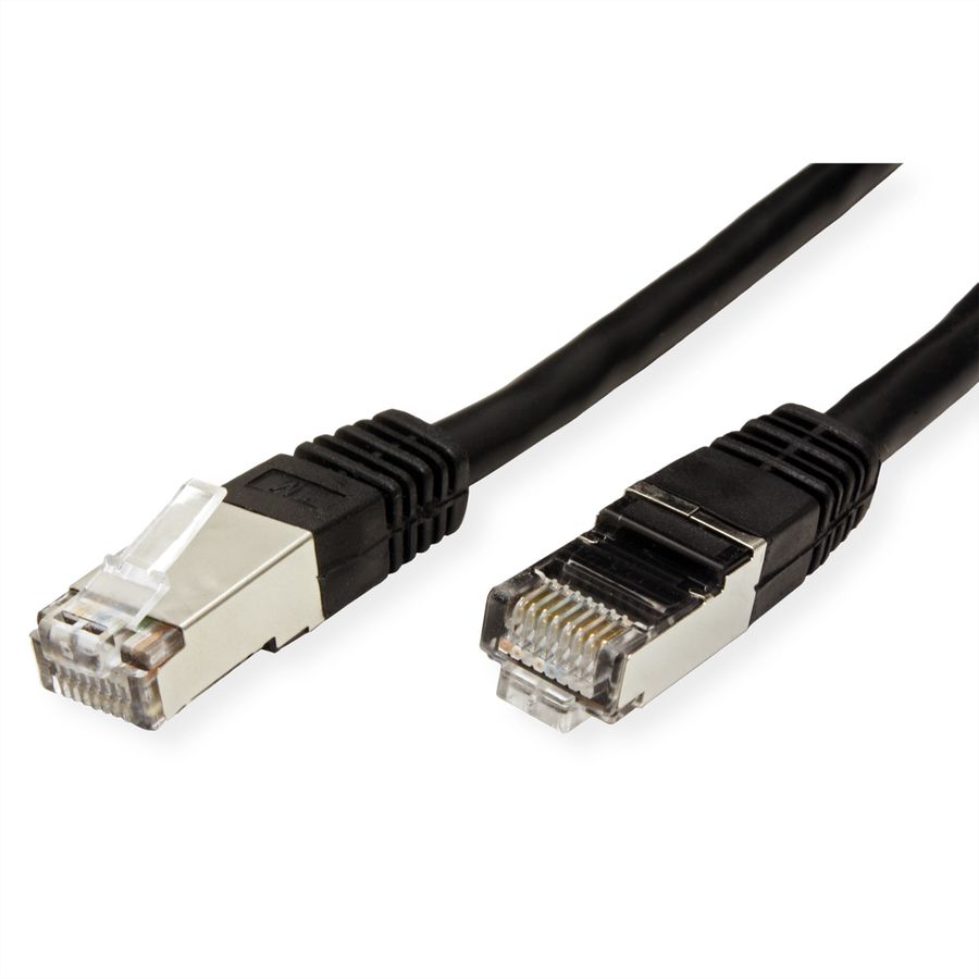 Cordon VALUE Cat.6 (Classe E) S/FTP (PiMF), noir, 10 m