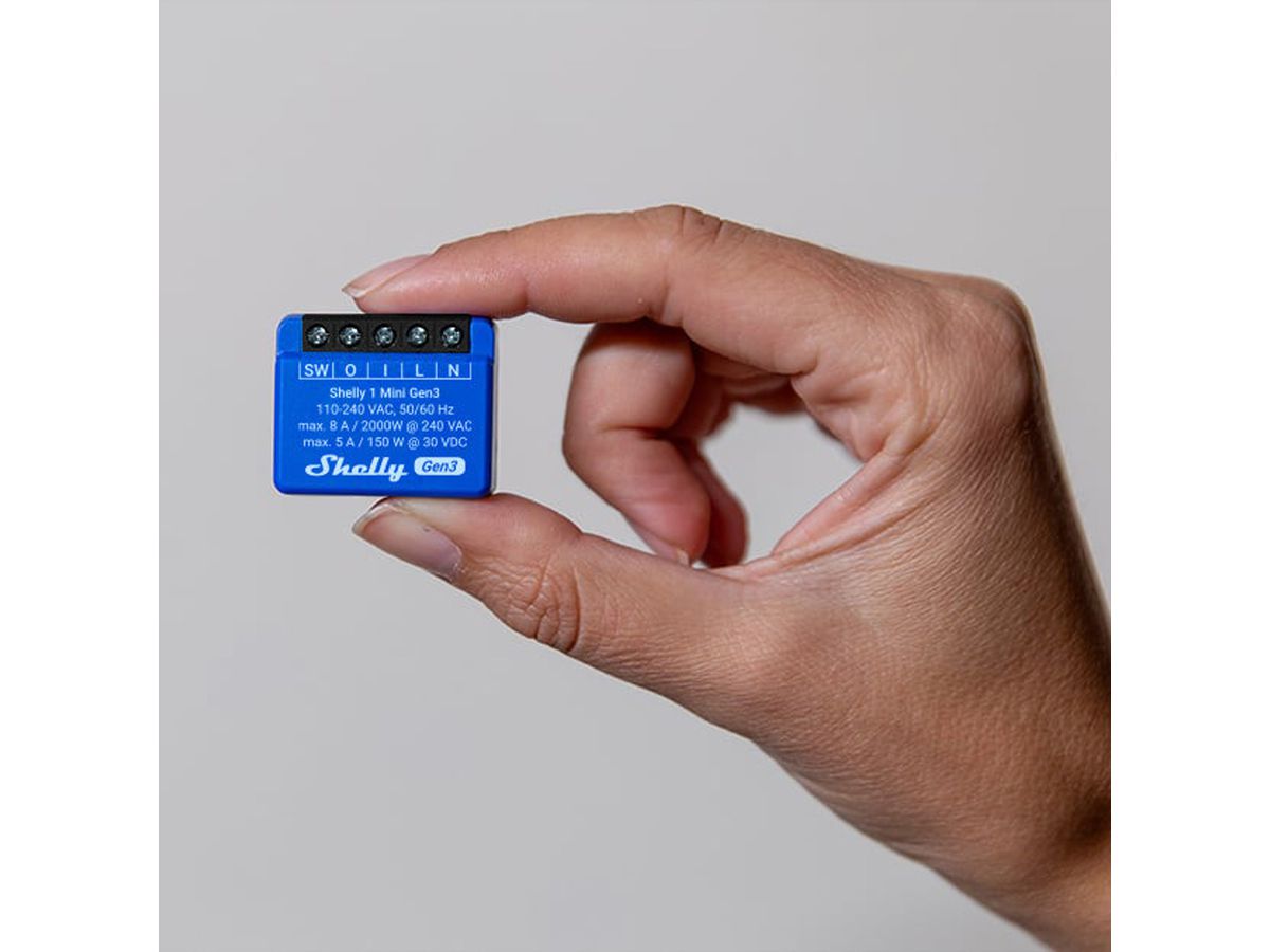 Shelly  Actionneur de commutation 1 Mini GEN 3, (Version New Pack)