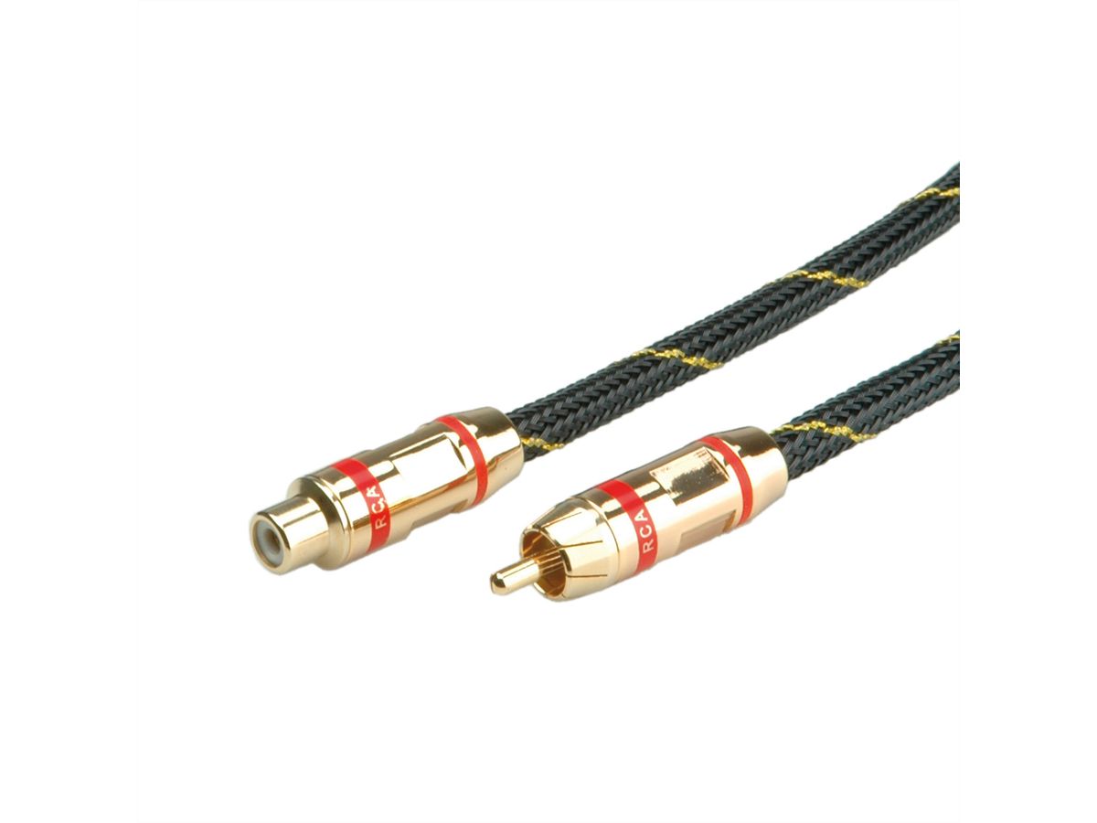ROLINE GOLD Câble prolongateur RCA simplex M / F, rouge, 10 m