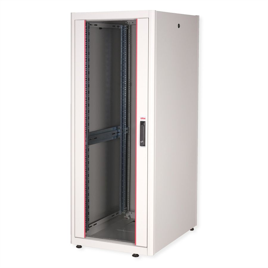 ROLINE 19-Zoll Netzwerkschrank Basic 32 HE, 600x800 BxT Glastür grau