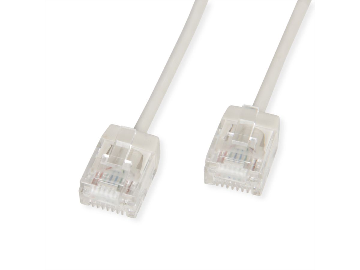 ROLINE UTP DataCenter Patchkabel Cat.6A (Class EA), LSOH, slim, extra kurzer Stecker, grau, 1 m