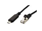 ROLINE USB 3.2 Gen 2 Typ C zu Gigabit Ethernet Konverterkabel, schwarz, 3 m