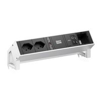 BACHMANN DESK2 2xCH 90° 1xUSB C/C 65W, 1xCM L=0,2m INOX