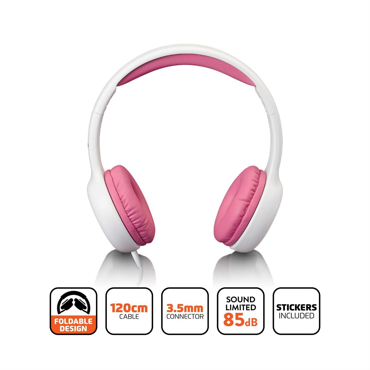 Lenco HP-010PK Casque pour enfants, rose