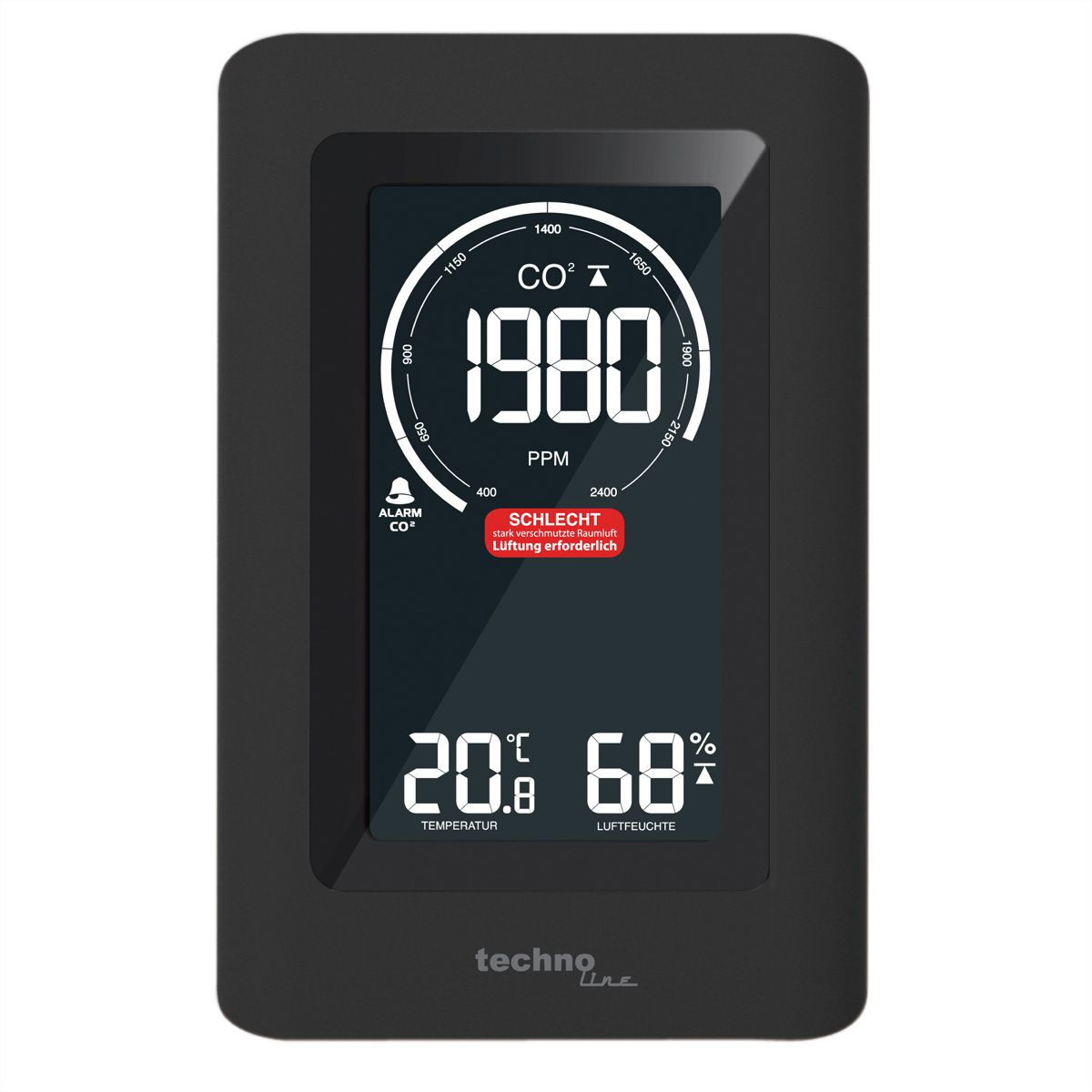 TechnoLine Luftgütemonitor WL1030, CO2, Temperatur, Luftfeuchtigkeit