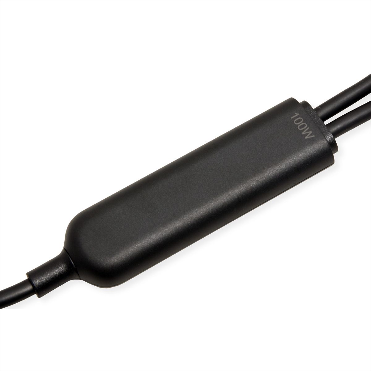 VALUE USB Typ C Split-Ladekabel, C - 2x C, ST/ST, max. 100W, schwarz, 1,8 m