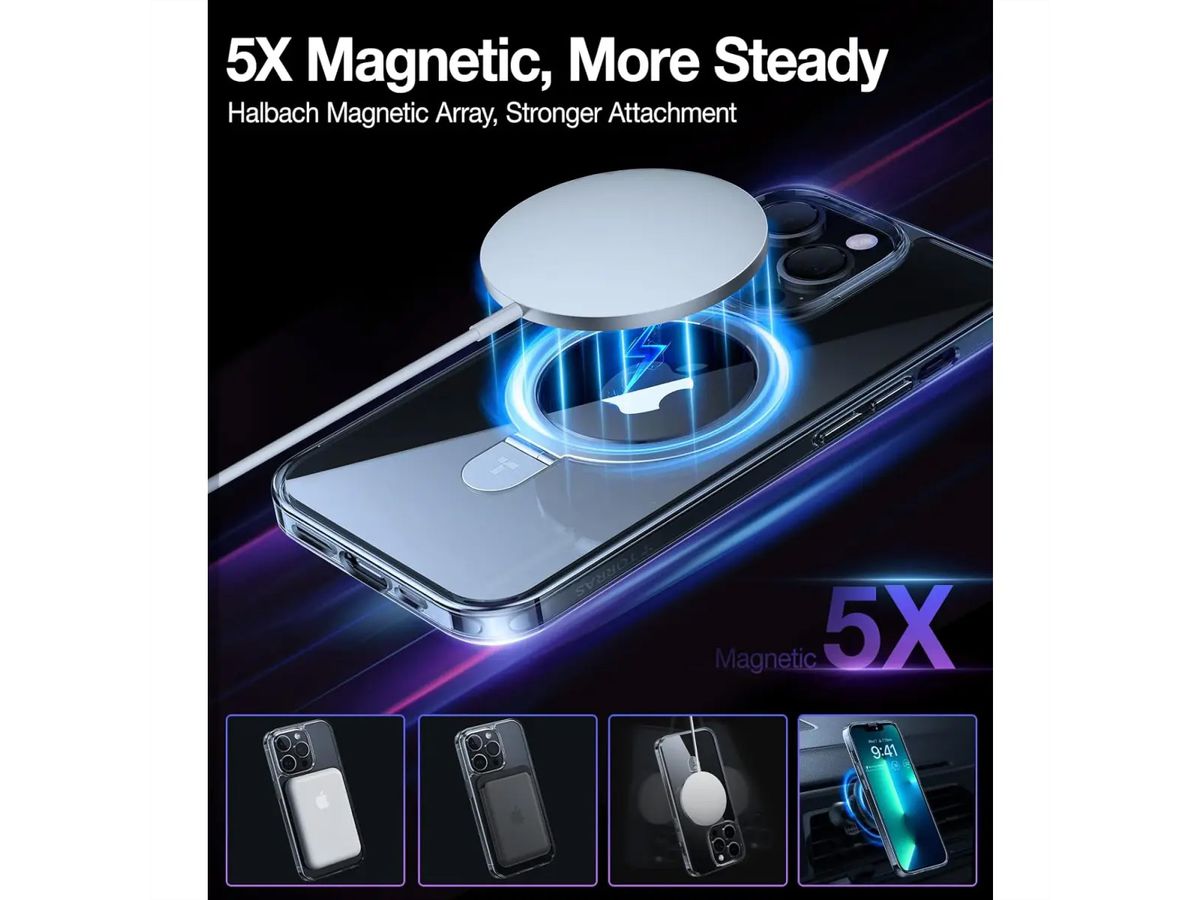 Torras UPRO Ostand Schutzhülle, iPhone 13 Pro, MagSafe, transparent