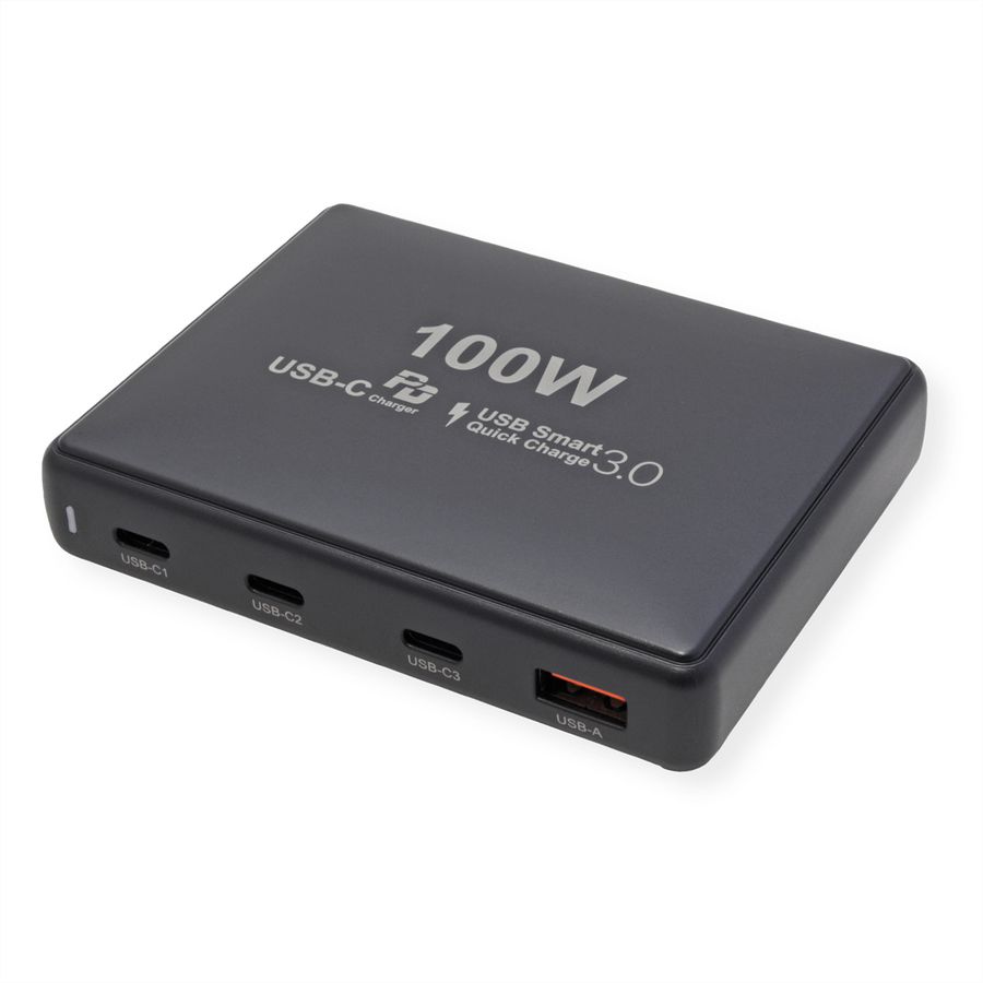 VALUE  Chargeur USB 4 ports USB (1x USB A, 3x USB C), max. 100W