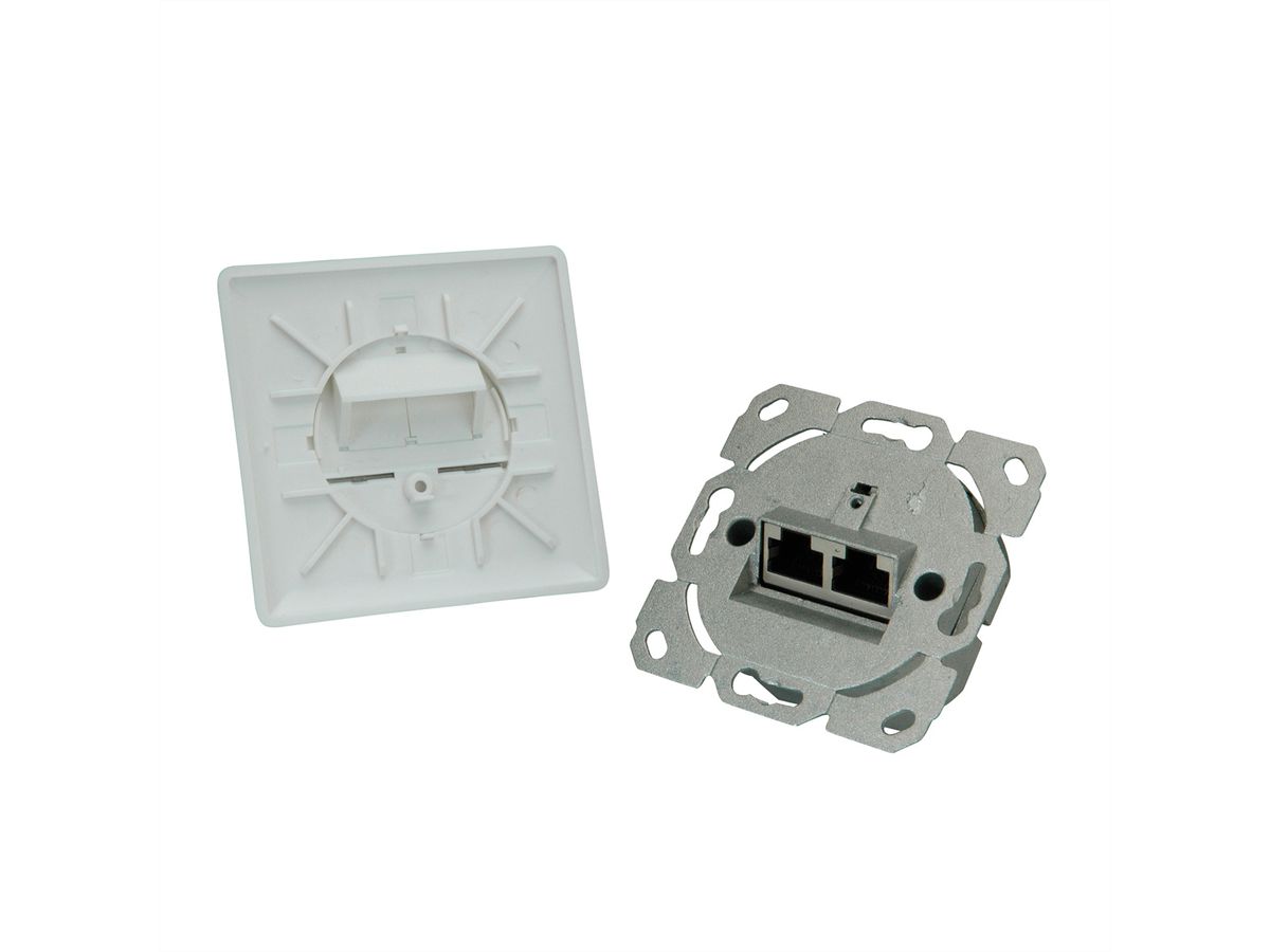 ROLINE Cat.6A (Class EA) Dose, 2x STP, Unterputz, weiss