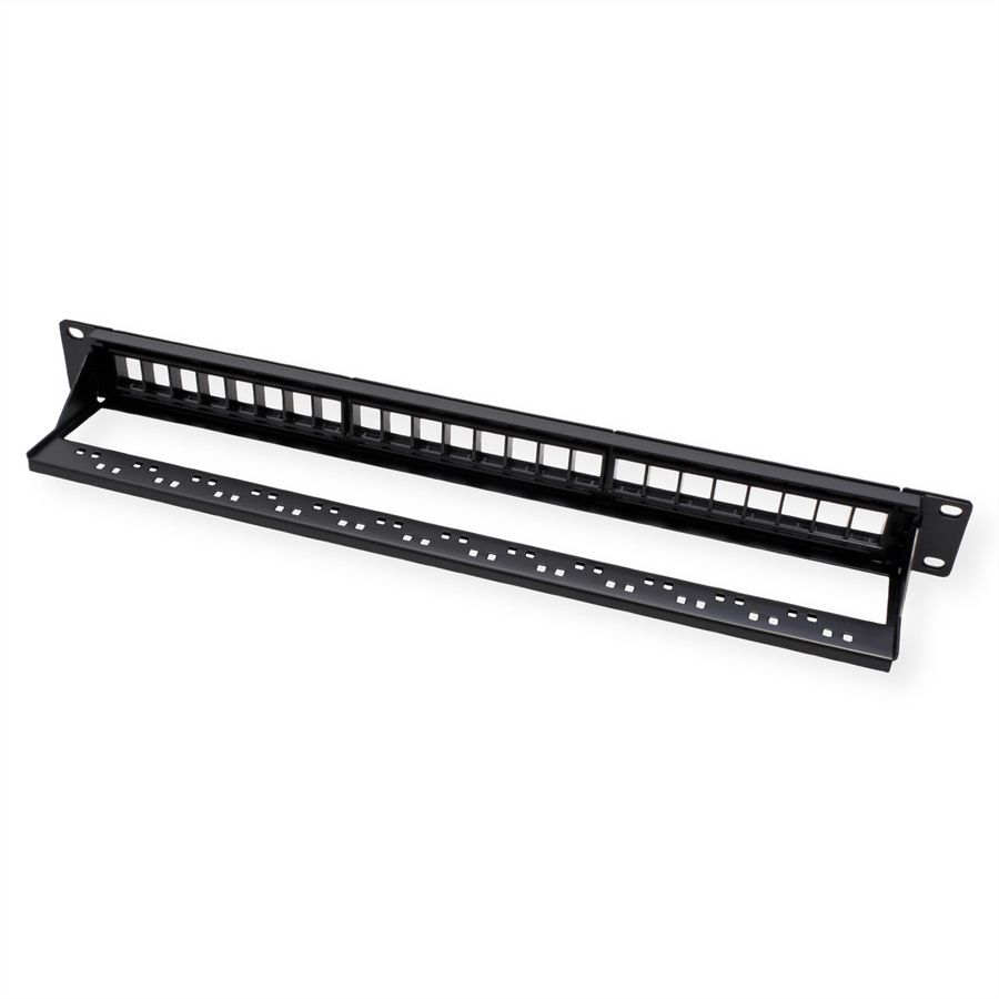 VALUE 19-Zoll-Keystone-Modulträger, 24 Ports, 1HE, ungeschirmt, schwarz