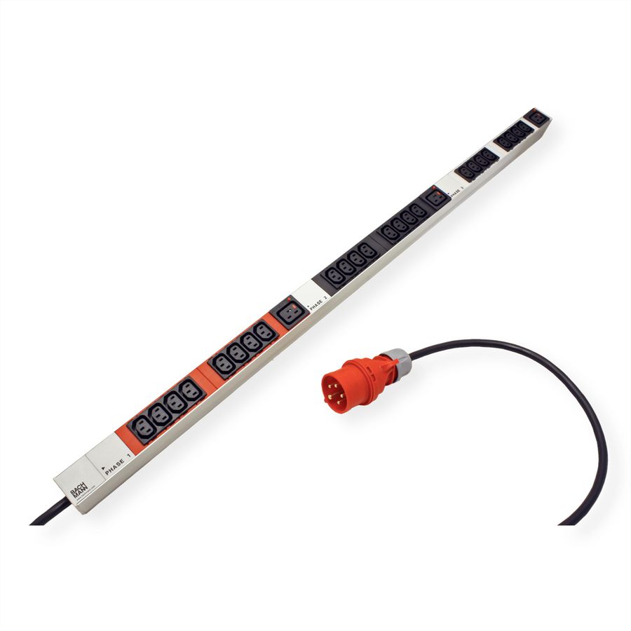 BACHMANN IT PDU ALU 1HE 24x C13 3x C19 CEE 3x16A rot