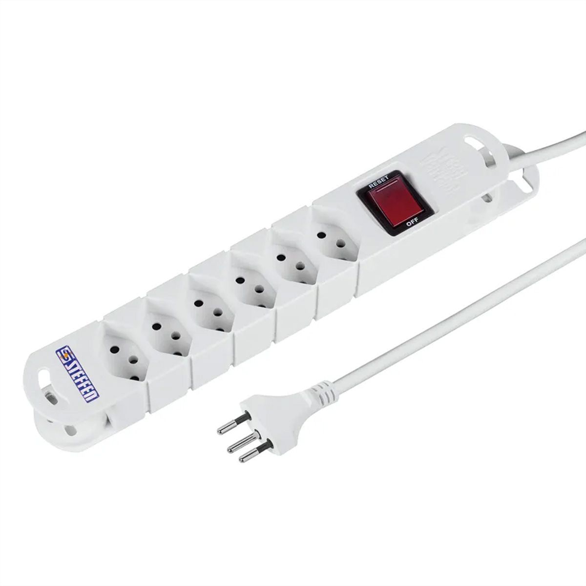 Steffen Multiprise TIDE 6xT13 3m, avec interrupteur et aimant blanc