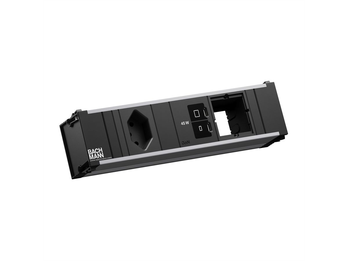 BACHMANN CONI S 1xCH 0° 1xUSB C/C 45W, 1xCM L=0,2m