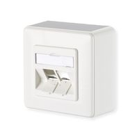 METZ CONNECT Modul boîtier de raccordement montage en saillie , 2 ports non équipé, blanc pur