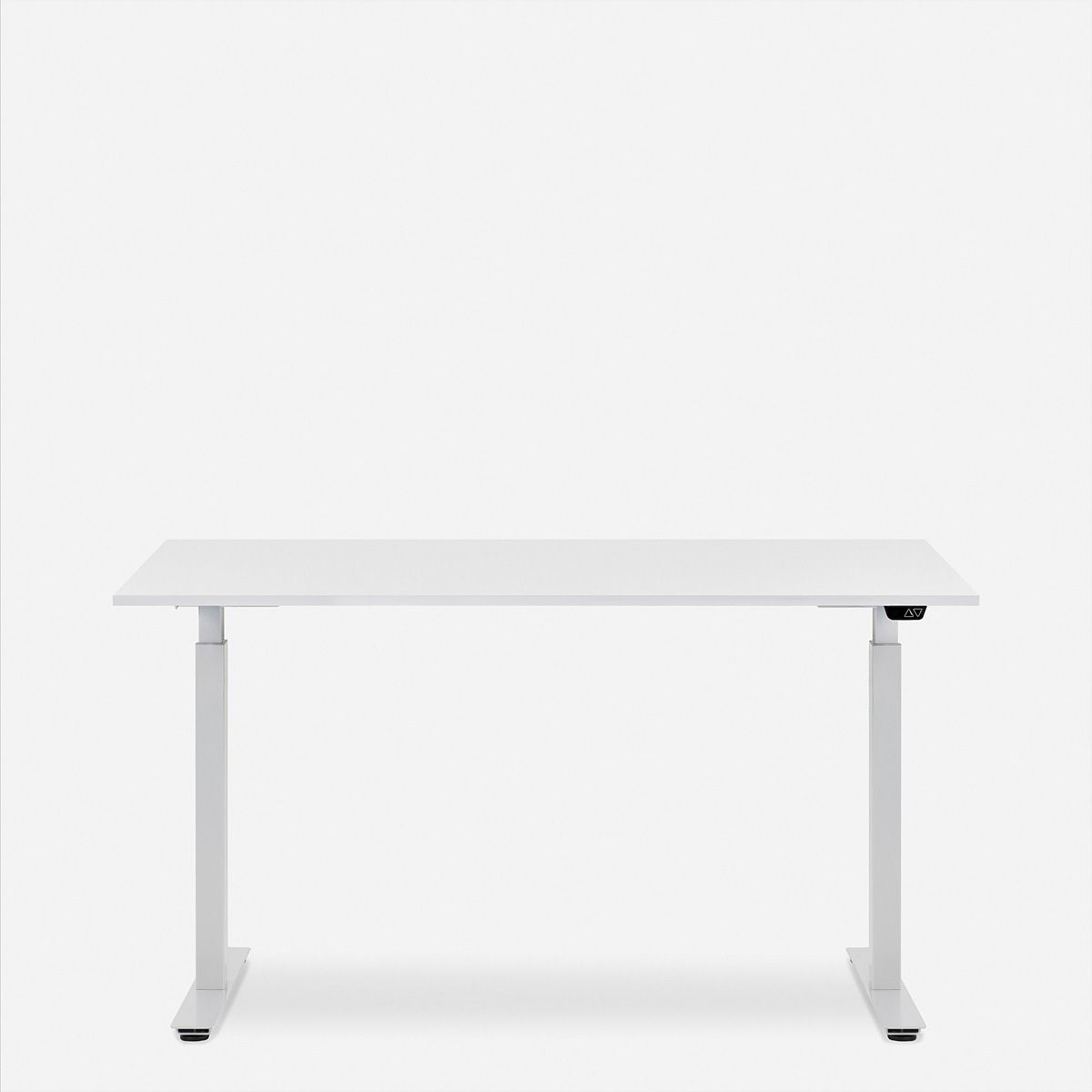 WRK21 Bureau Smart 160 x 80 cm, Hauteur réglable, Blanc uni / Blanc