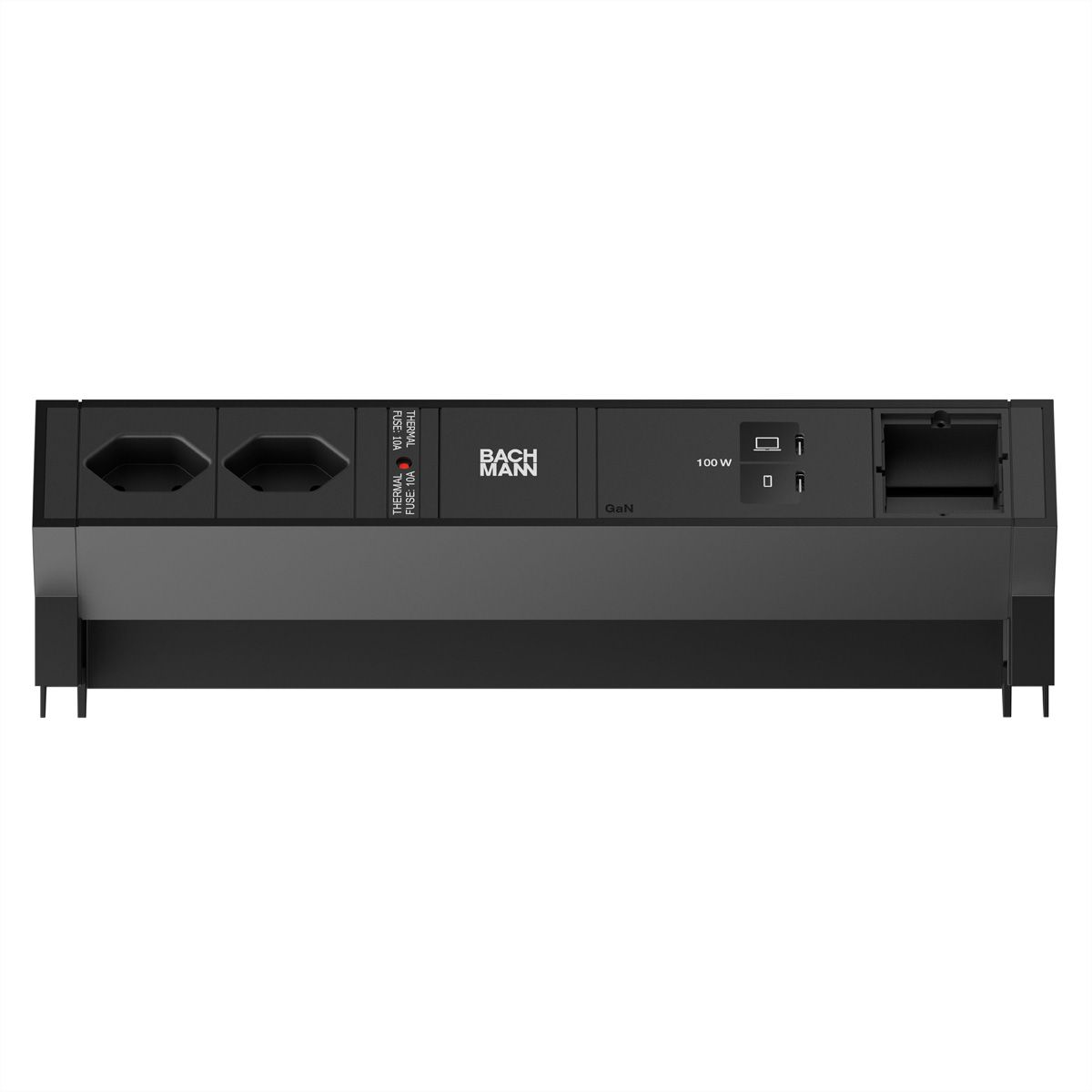 BACHMANN DESK2 2xCH 90° 1xUSB C/C 100W, 1xCM L=0,2m RAL9005
