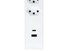 Steffen Bloc multiprises de bureau Alu Desk, 2x T13, 1x USB-A, 1x USB-C, 1.5m, blanc