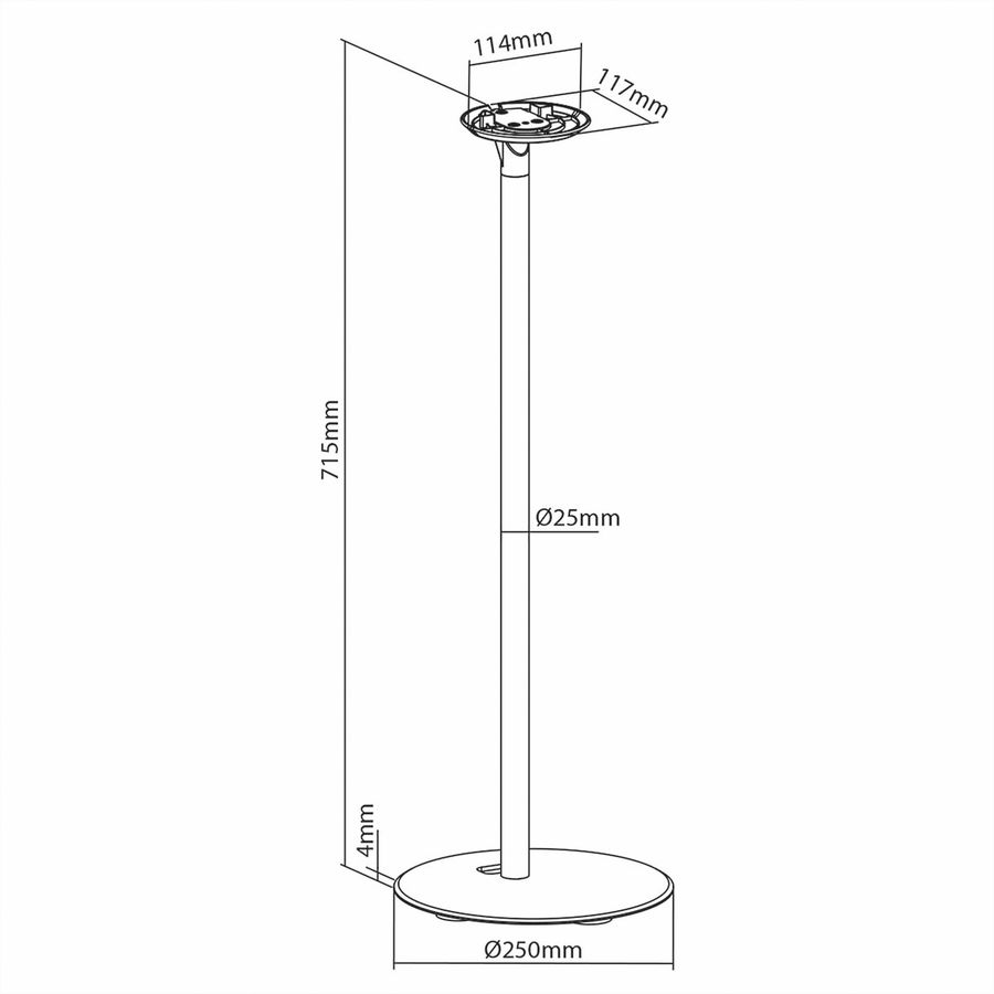 Nedis Lautsprecherständer für Sonos Era100 schwarz, Ständer, 3 kg, Kabelmanagement