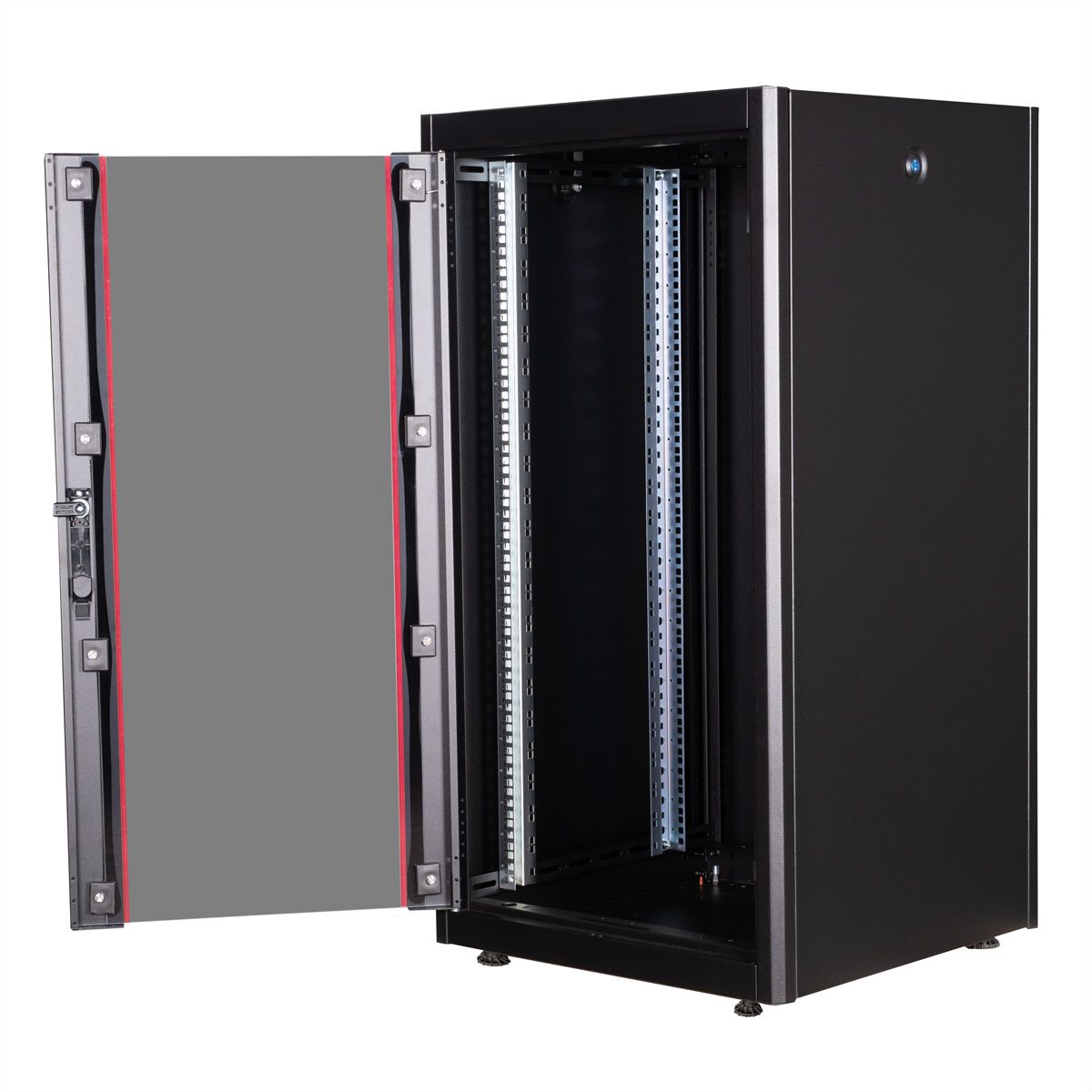 ROLINE 19-Zoll Netzwerkschrank Basic 22 HE, 600x600 BxT Glastür schwarz