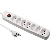 BLANK Steckdosenleiste, 7fach T13, ohne Schalter, weiss