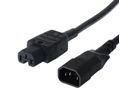 BACHMANN Netzkabel Kaltgerätestecker-Stecker auf Warmgeräte-Kupplung, IEC320 C14/C15 H05VV-F, 2 m