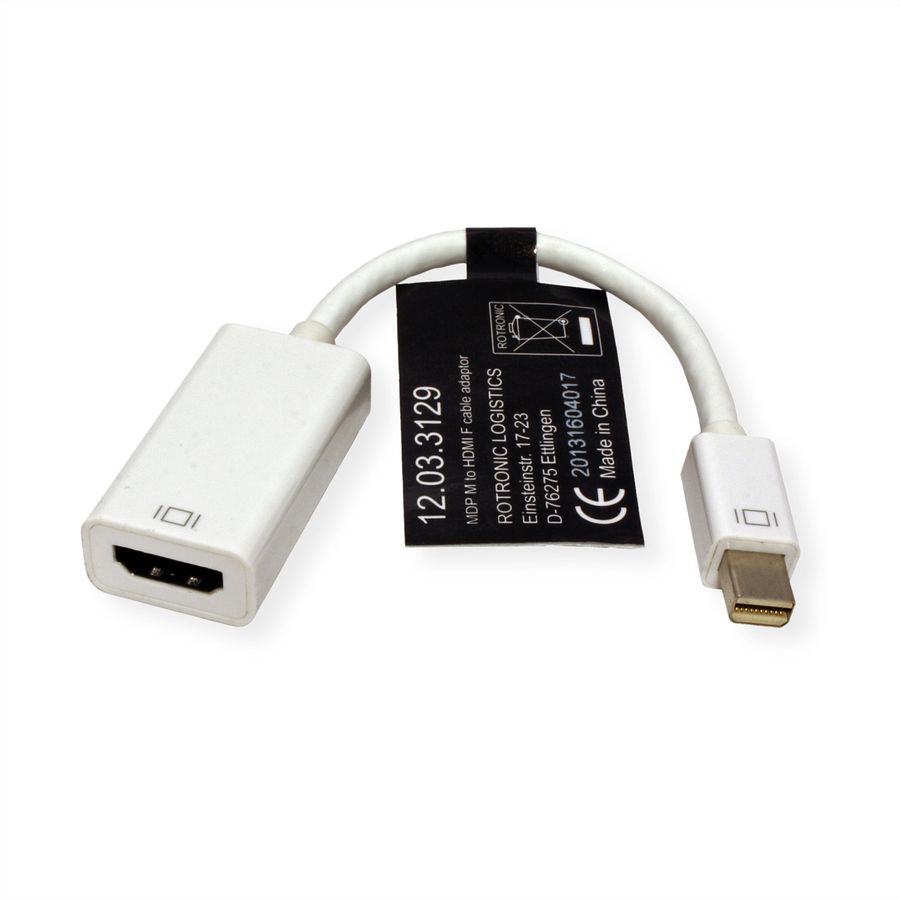 ROLINE Mini DisplayPort-HDMI Adapter, Mini DP ST - HDMI BU