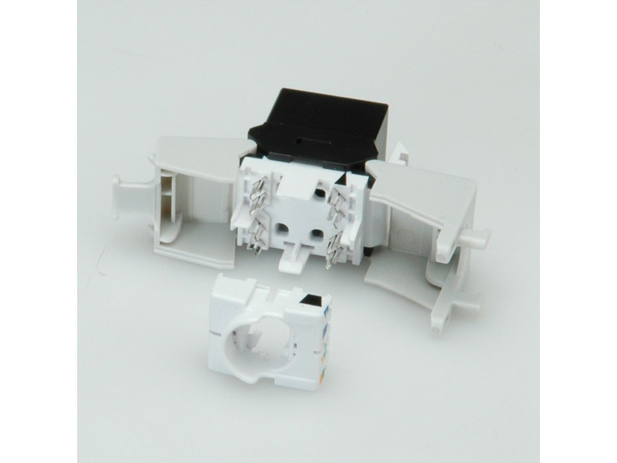 ROLINE Cat.6 (Class E) Keystone, ungeschirmt, werkzeuglos, SLIM, schwarz