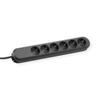 BACHMANN SMART Multiprise 6x contact de protection, noir, 1,5 m