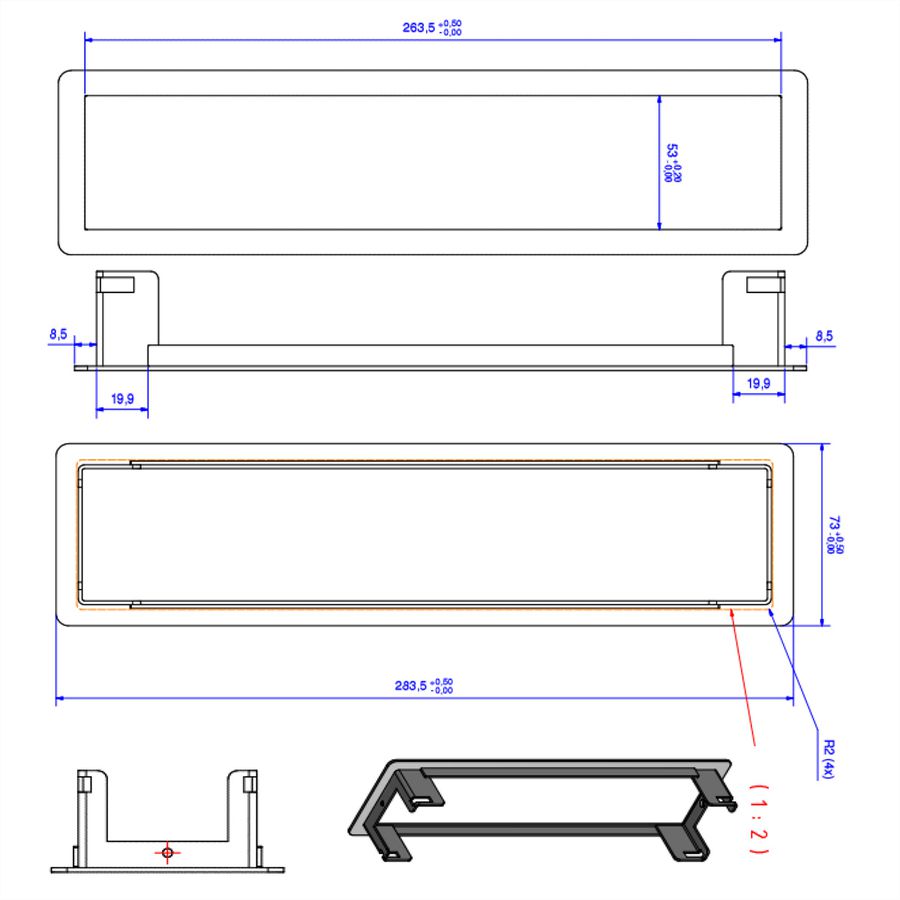 BACHMANN POWER FRAME Cadre Medium 4 ports, blanc