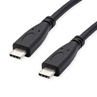 ROLINE GREEN Câble USB 3.2 Gen 2, avec PD, C-C, M/M, 4K UHD-1, 10Gbit/s, Emark, 100W, noir, 0,5 m