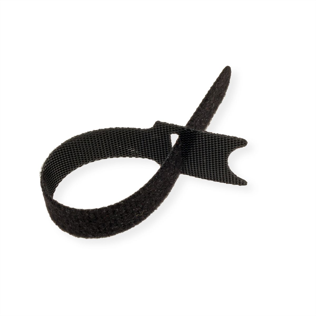 VALUE Bande auto-agrippante avec languette, par 20, noir, 15 cm