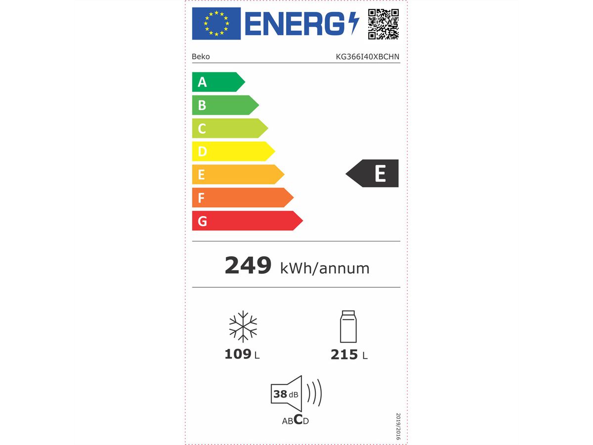 Beko Kühl-Gefrierkombination KG366I40XBC, NoFrost, silber