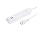 Steffen Bloc multiprises de bureau Alu Desk, 2x T13, 1x USB-A, 1x USB-C, 1.5m, blanc
